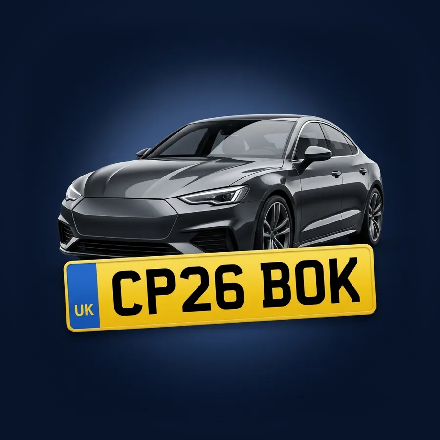 A car with a UK number plate